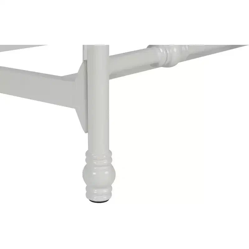 Struttura letto matrimoniale in metallo - Design vintage a volute bianche con supporto centrale