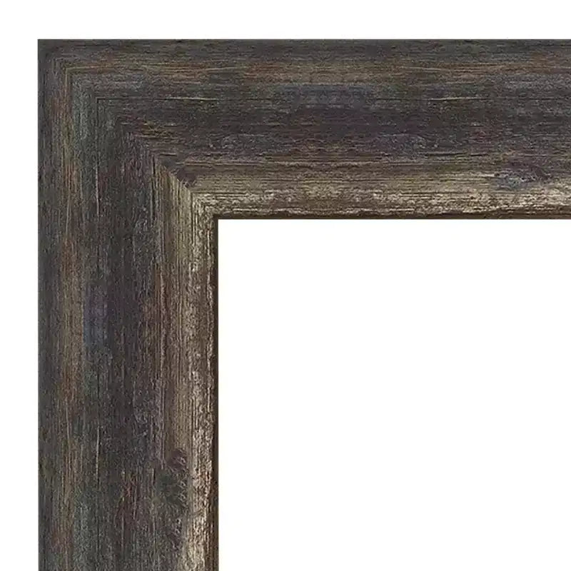 Specchio da parete con cornice rustica in corteccia marrone 23"x29", vetro smussato, montaggio a parete, nessun assemblaggio richiesto
