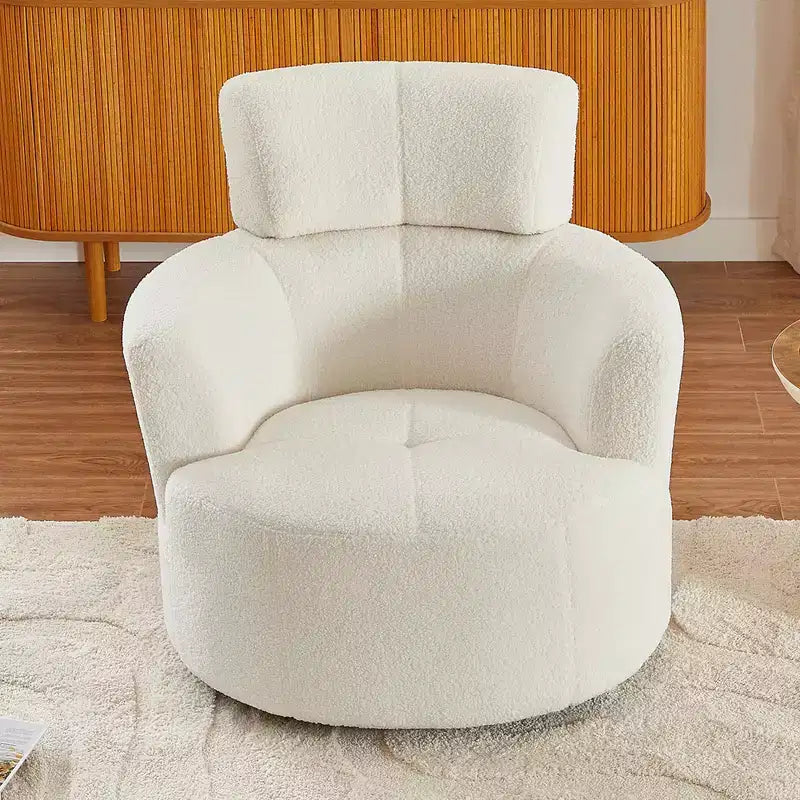 Poltrona girevole a 360° con poggiatesta regolabile - Poltrona imbottita di lusso per soggiorno, ufficio e camera da letto
