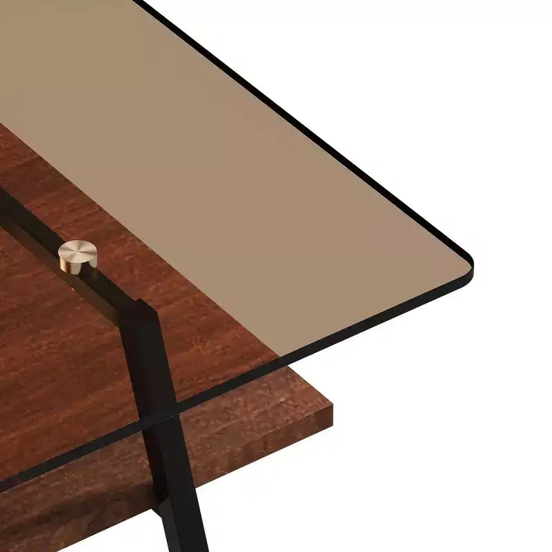 Tavolino da salotto moderno in vetro - Tavolino da cocktail di design, piano trasparente