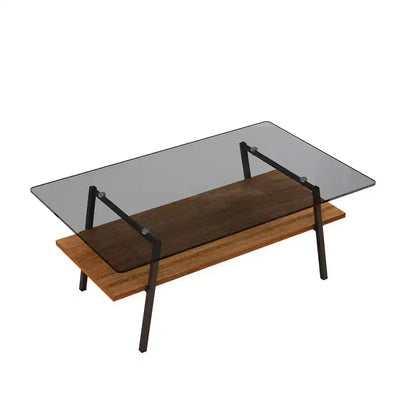 Tavolino da salotto moderno in vetro - Tavolino da cocktail di design, piano trasparente