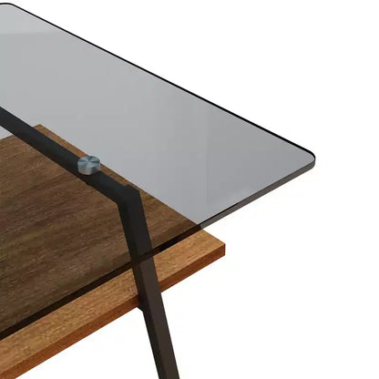 Tavolino da salotto moderno in vetro - Tavolino da cocktail di design, piano trasparente