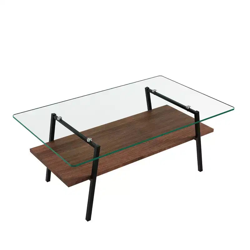 Tavolino da salotto moderno in vetro - Tavolino da cocktail di design, piano trasparente