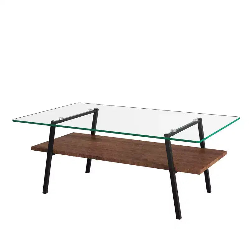 Tavolino da salotto moderno in vetro - Tavolino da cocktail di design, piano trasparente