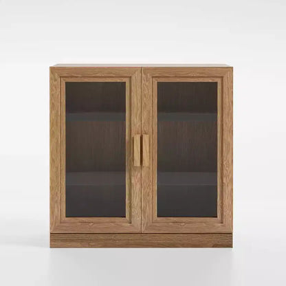 Madia in legno venato 62x31x16, mobile contenitore con ripiani regolabili e ante in rattan per cucina, camera da letto, soggiorno/sala da pranzo