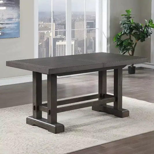 Tavolo da pranzo Napa ad altezza bancone, cedro scuro, allungabile a 274 cm, 10 posti, stile rustico