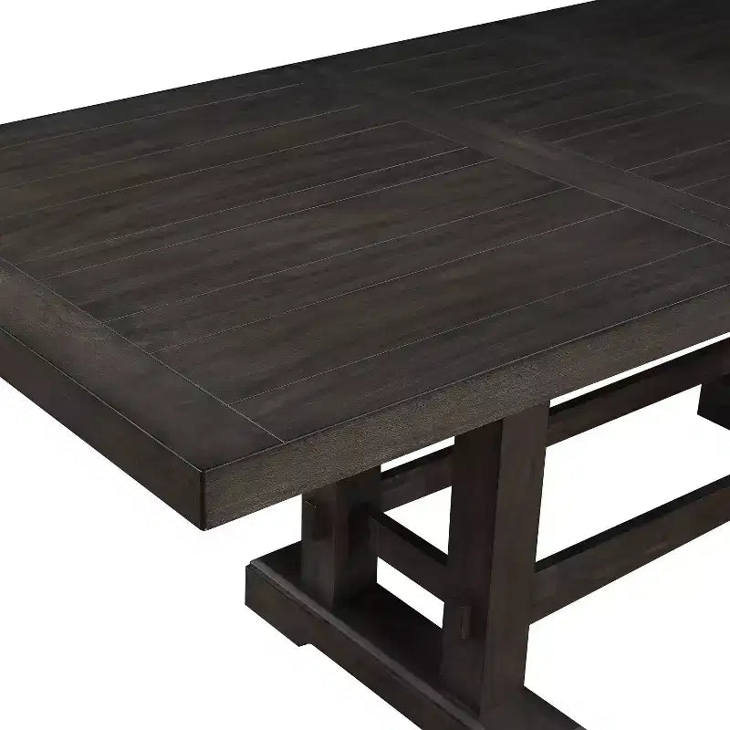 Tavolo da pranzo Napa ad altezza bancone, cedro scuro, allungabile a 274 cm, 10 posti, stile rustico