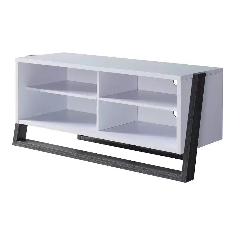 Mobile porta TV Etteridge per TV fino a 56", grigio bicolore, ripiani aperti e regolabili, 125,7 cm L