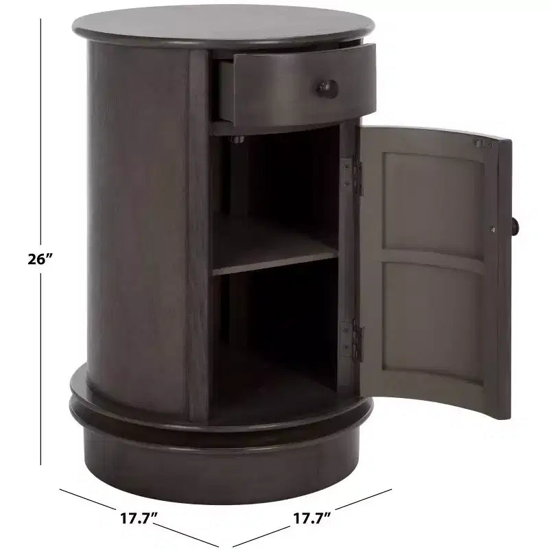 Tavolino d'appoggio girevole con cassetto - Stile rustico grigio vintage