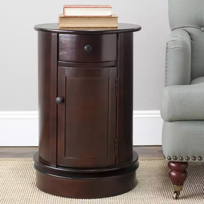Tavolino d'appoggio girevole con cassetto - Stile rustico grigio vintage