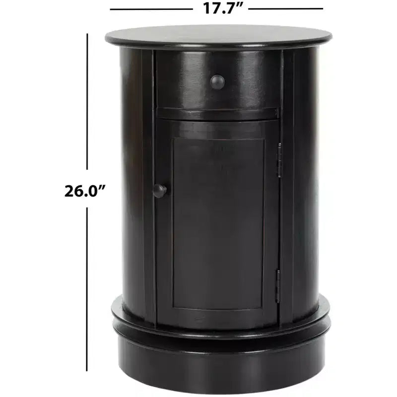 Tavolino d'appoggio girevole con cassetto - Stile rustico grigio vintage, pino e MDF