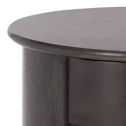 Tavolino d'appoggio girevole con cassetto - Stile rustico grigio vintage, pino e MDF