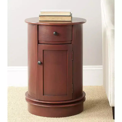 Tavolino d'appoggio girevole con cassetto - Stile rustico grigio vintage, pino e MDF