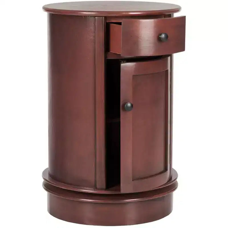 Tavolino d'appoggio girevole con cassetto - Stile rustico grigio vintage, pino e MDF