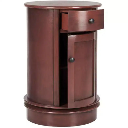 Tavolino d'appoggio girevole con cassetto - Stile rustico grigio vintage, pino e MDF