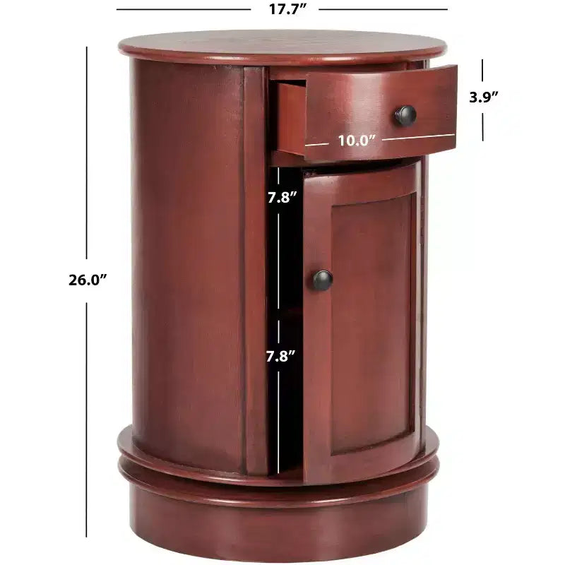Tavolino d'appoggio girevole con cassetto - Stile rustico grigio vintage, pino e MDF
