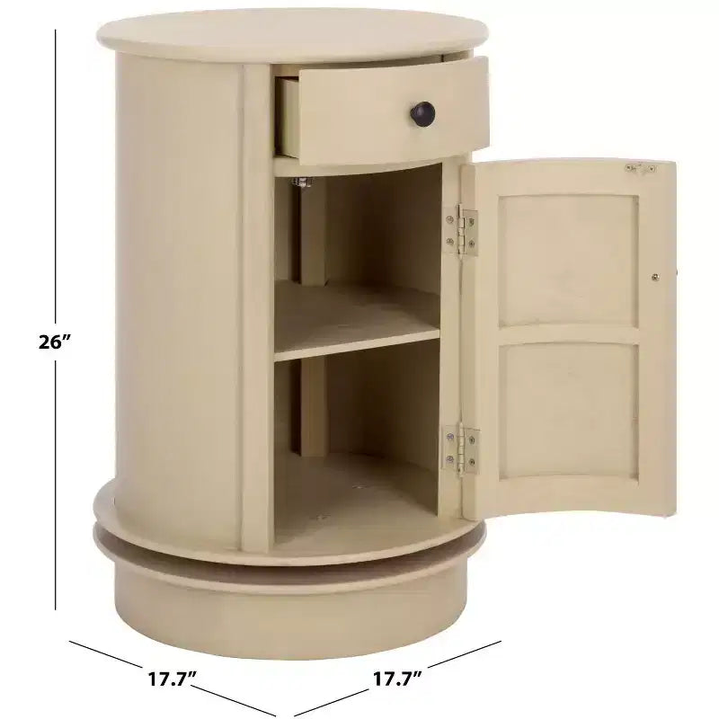Tavolino d'appoggio girevole con cassetto - Stile rustico grigio vintage, pino e MDF