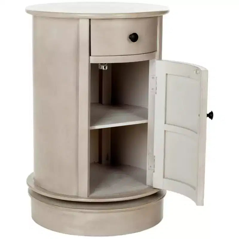 Tavolino d'appoggio girevole con cassetto - Stile rustico grigio vintage