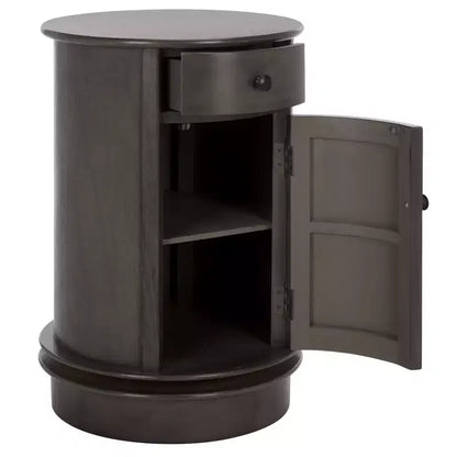 Tavolino d'appoggio girevole con cassetto - Stile rustico grigio vintage