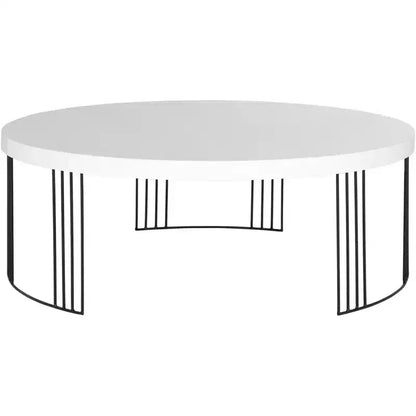 Keelin Mid Century Scandinavian Lacquer Coffee Table - White/Black - Safavieh