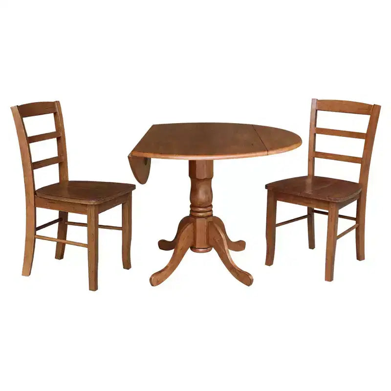 42 Tavolo da pranzo Albion con ante a ribalta e 4 sedie Madrid con schienale a pioli - International Concepts