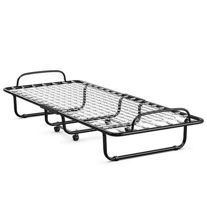 Letto Pieghevole Avvolgibile in Metallo con Materasso in Memory Foam, Brandina Portatile per Ospiti Prodotta in Italia