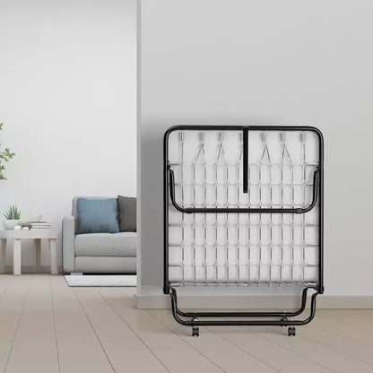 Letto Pieghevole Avvolgibile in Metallo con Materasso in Memory Foam, Brandina Portatile per Ospiti Prodotta in Italia
